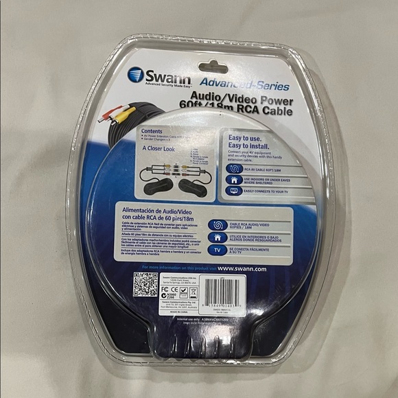 Swann Advanced Series Audio/ Video Power 60’ RCA Cable - Picture 2 of 2